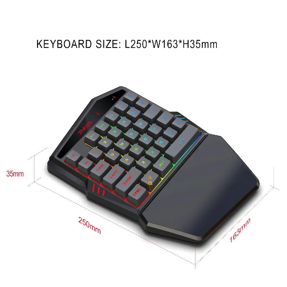 Беспроводная клавиатура EastVita K99 Bluetooth 4,2 поставляется с тронным набором мыши для поддержки различных мобильных игр