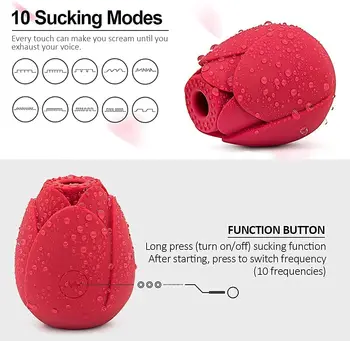 Rose Style Tongue Licking  Vibrator Vagina Nipple Sucking Licking Clitoris Stimulate Masturbate Erotic Adult Sex Toys  For Women 5