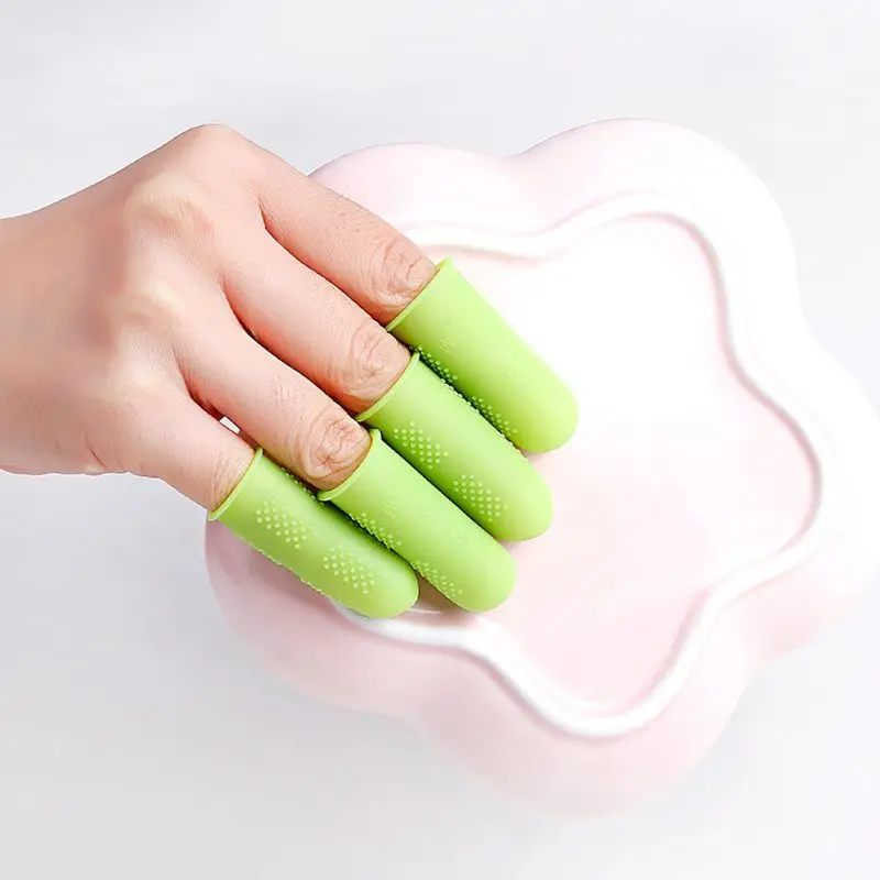 Non slip Silicone Finger Cover Cap Heat Insulation Finger Guard Protectors 5Pcs