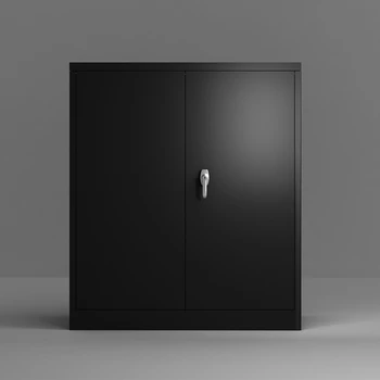 

Steel Storage Cabinet , 3 Shelf Metal Storage Cabinet with 2 Adjustable Shelves and Lockable Doors