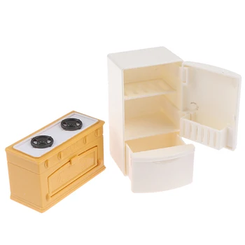 

1PC Dollhouse Miniature cooking bench refrigerator Toys Kitchen Accessories Home Decoration Furniture simulation toy