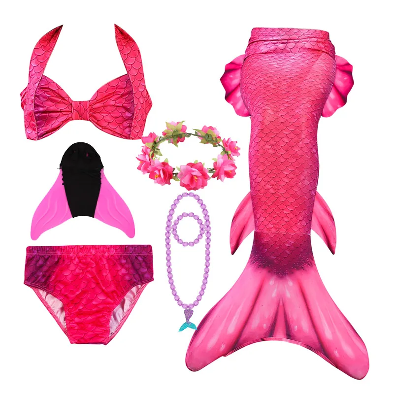 Модное платье русалки для девочек, купальный костюм русалки с хвостом, купальный костюм русалки, красный, синий, детский костюм для костюмированной вечеринки - Цвет: 3