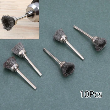 

For Grinder Drill Wire Brushes Silver Tools Polishing Finishing Detailing 10pcs