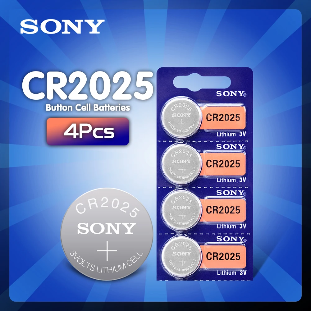 4 шт. SONY оригинальный cr2025 кнопочный элемент батареи cr 2025 ECR2025 DL2025 LM2025 3V литиевая