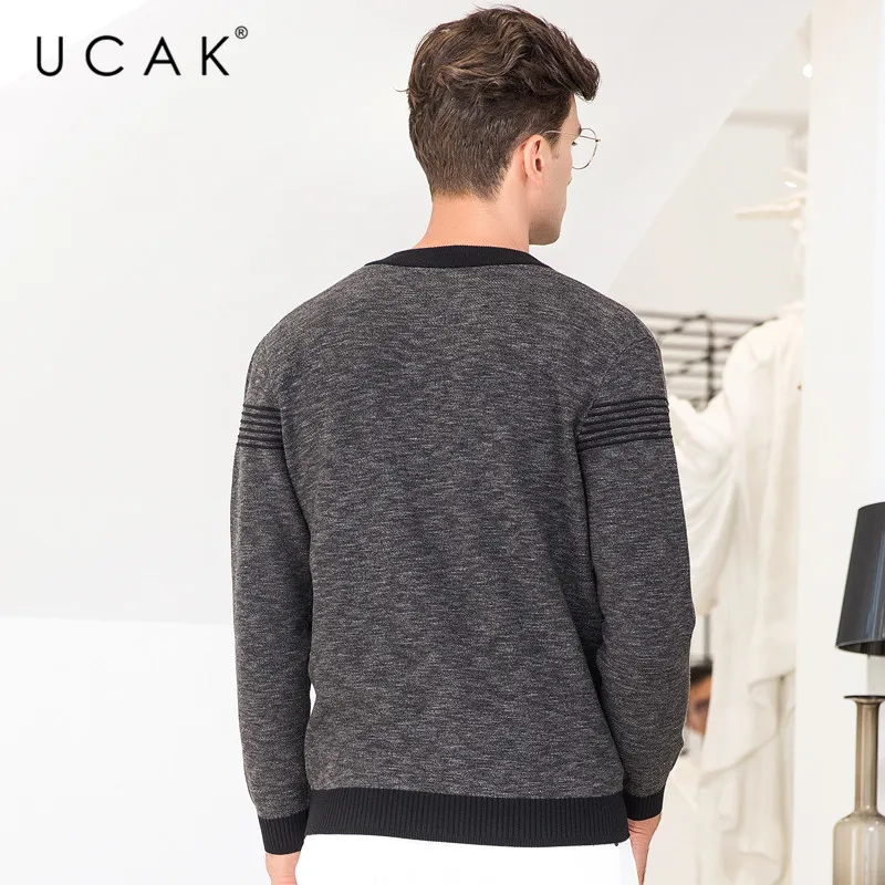 Seller UCAK Brand Sweater Men Cotton Knitwear Clothes 2019 New Arrival Streetwear Casual Coat Men Autumn Winter Warm Cardigan Men U1011