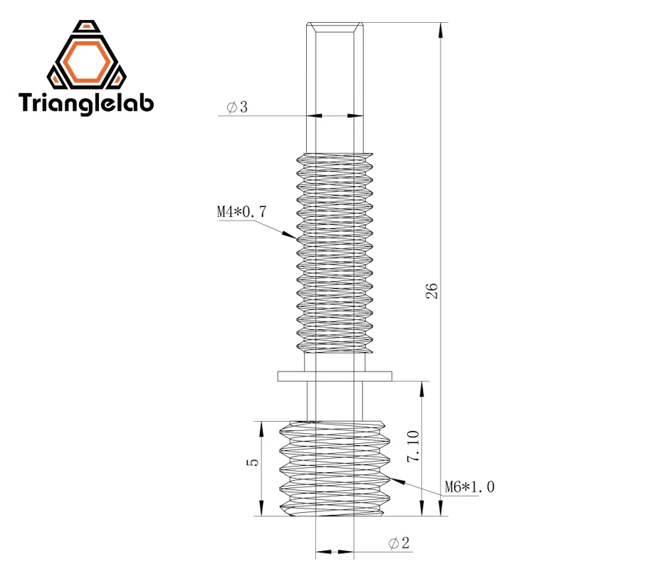 Trianglelab liga de titânio hemera hotend heatbreak