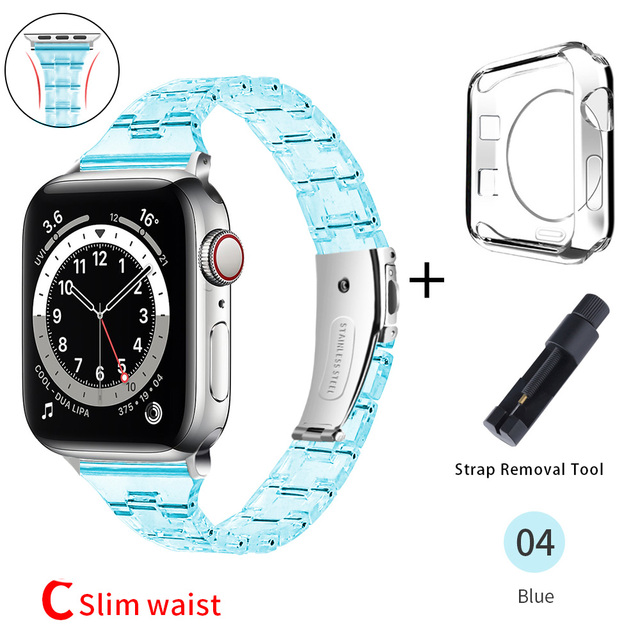 Transparent Jelly Band For Apple Watch 44mm 40mm Series Se7654 Clear Strap on Smart Iwatch 123 38mm 42mm Bracelet Watchband