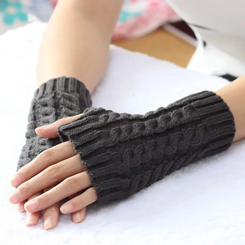 Half Finger Gloves for Women Stylish Hand Warmer Winter Gloves Women Arm Crochet Knitting Faux Wool Mitten Warm Fingerless Glove mens sheepskin mittens