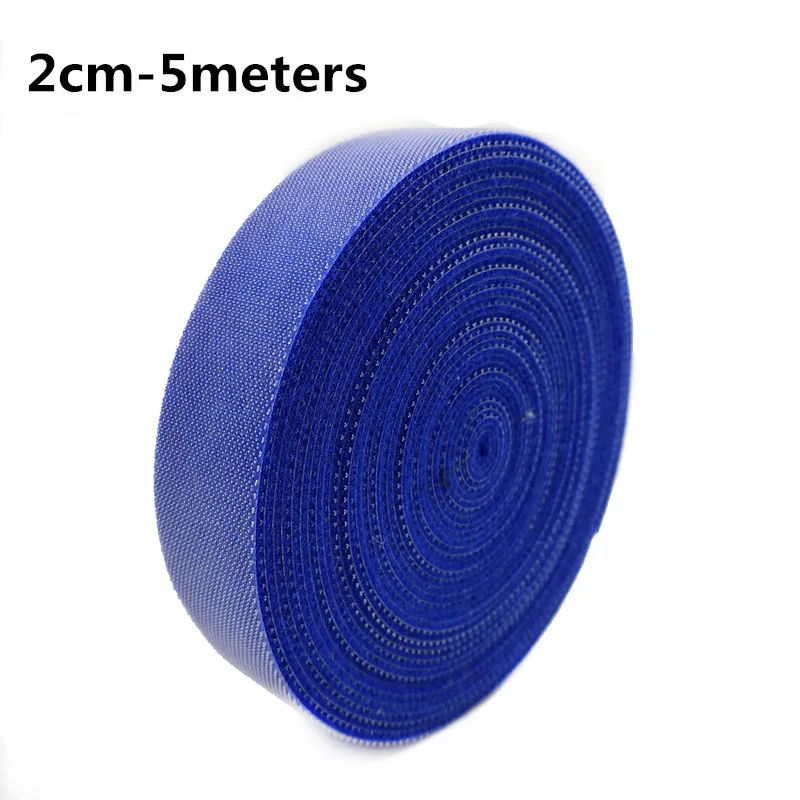 Blue 2cm wide 5 м крепкий крючок и петля самоклеющиеся липучки многоразовые ленты для Кабельные стяжки застежка волшебная лента Швейные аксессуары самоклейка крепеж липучка самоклеющаяся - Цвет: Blue 2cm wide