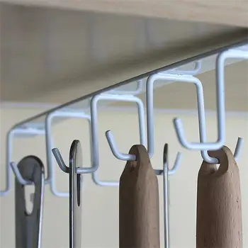 

Kitchen Storage Rack 10 Hooks Metal Cupboard Hanging Hook Hanger Organizer OL