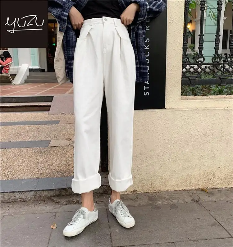 

White wide-legged jeans