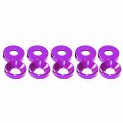 Set of 20 Colorful Anodized Aluminum Countersunk Head Washers - Assorted Colors - M6  20PCS (Purple)