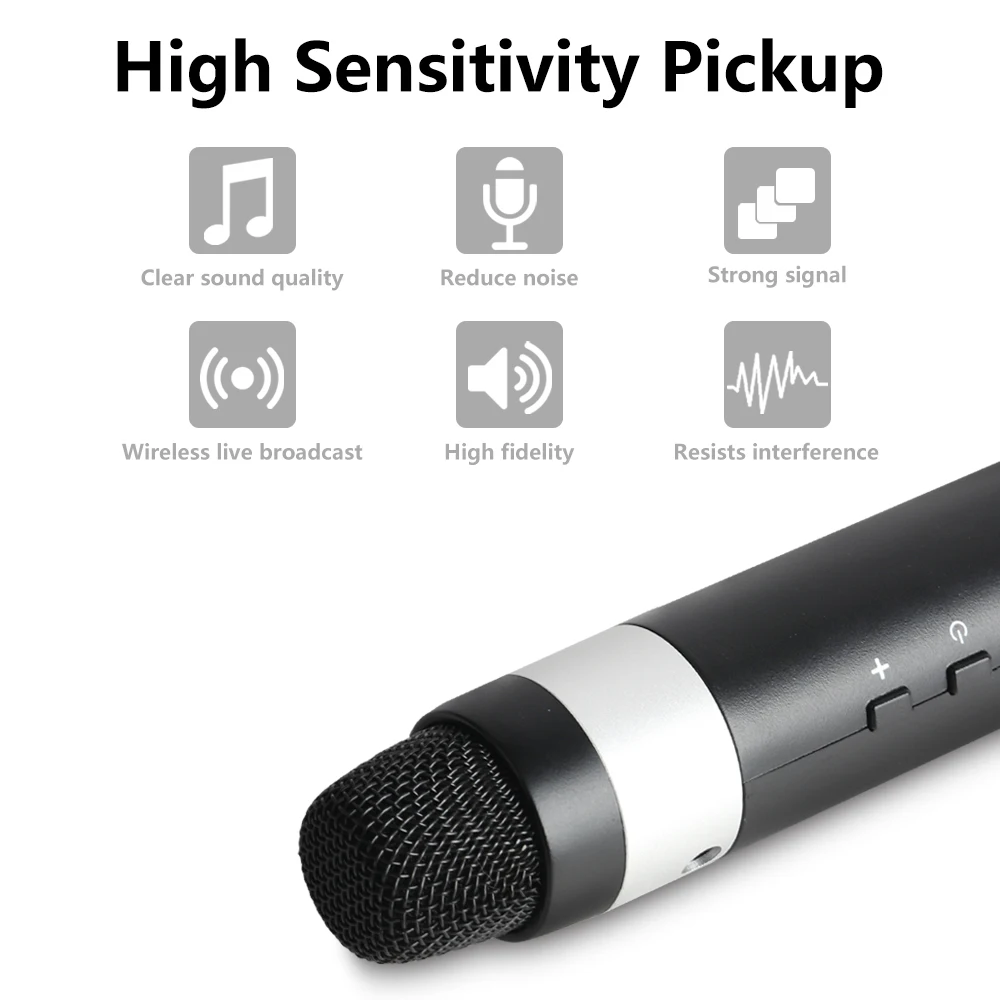 UHF беспроводной портативный микрофон с крючком ремешок дизайн перезаряжаемый 130ft