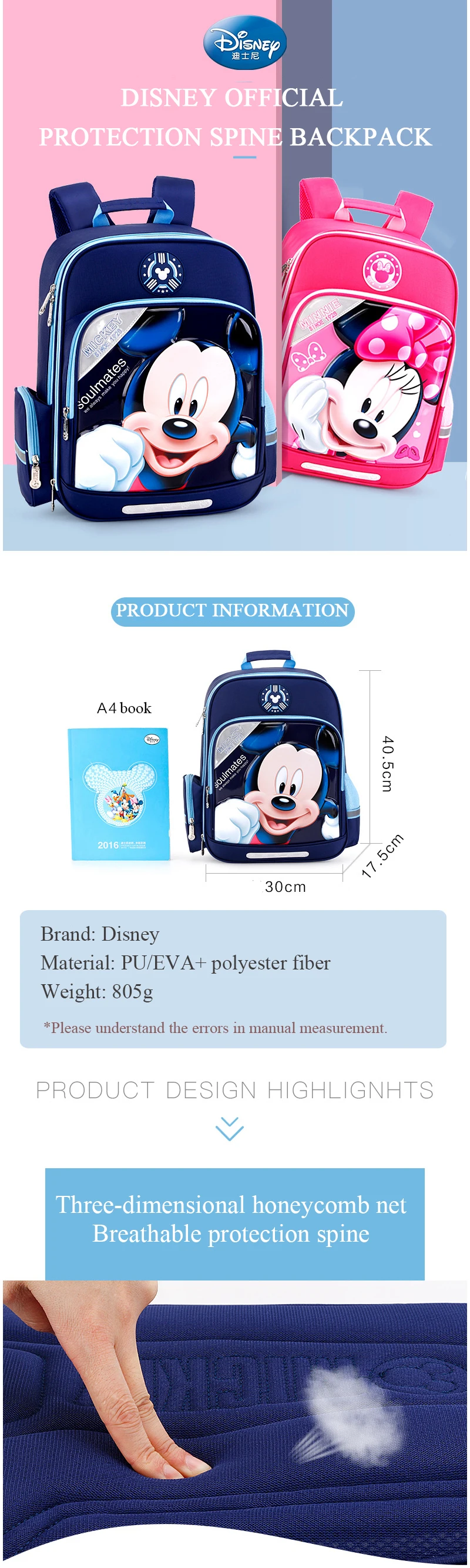 Оригинальная детская школьная сумка disney, креативный мультяшный школьный рюкзак для детей 1-4 класса, рюкзак для начальной школы, мини-сумка с Микки Маусом для мальчиков и девочек