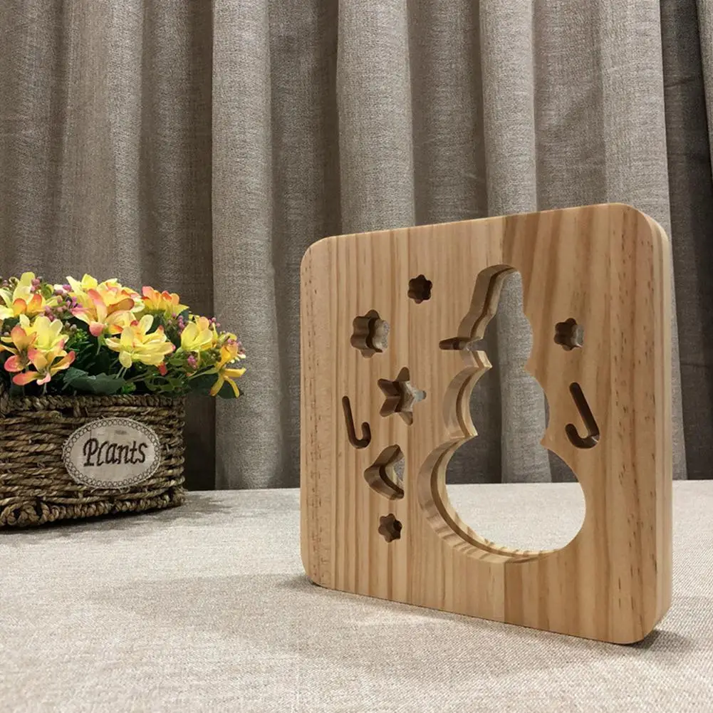 TPFOCUS светодиодный ночник из цельного дерева Рождественский Снеговик ночные светильники вырезанные из дерева настольная лампа Романтические подарки