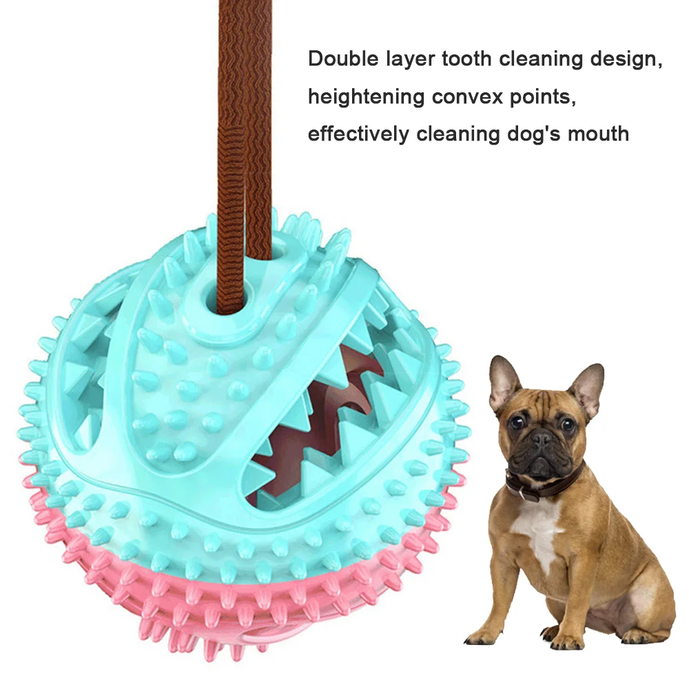 Pet Molar Bite Toy Multi-functional Pet Dog Molar Bite Clean Teeth Toy Rubber Chewing Ball Toy Sucker for Pet Dogs Training Toy