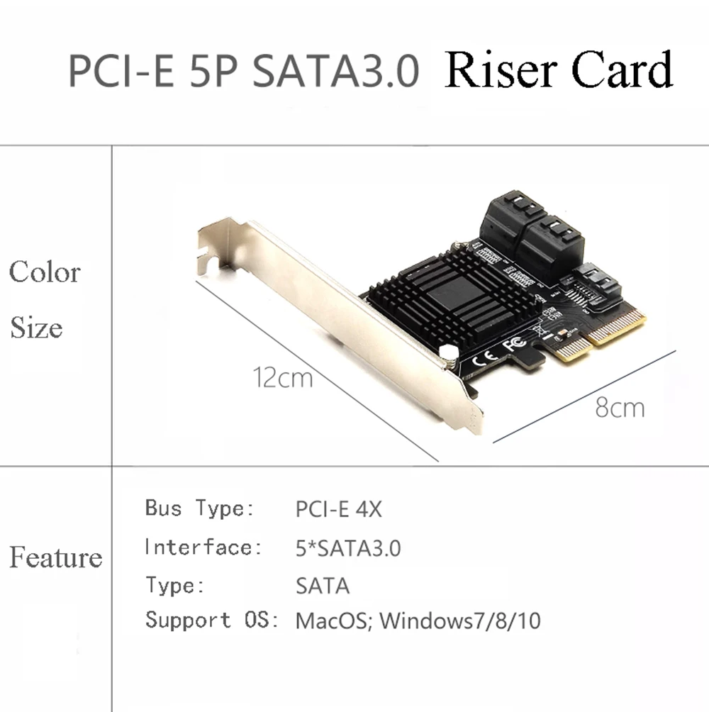 H1111Z плата расширения PCIE SATA контроллер PCI-E SATA концентратор/карты/бумажник карты Высокое качество нейлоновый чехол заграничного паспорта PCIE SATA 3,0 карты 5-Порты SATA3 SSD PCI Express X4 Gen3 адаптер