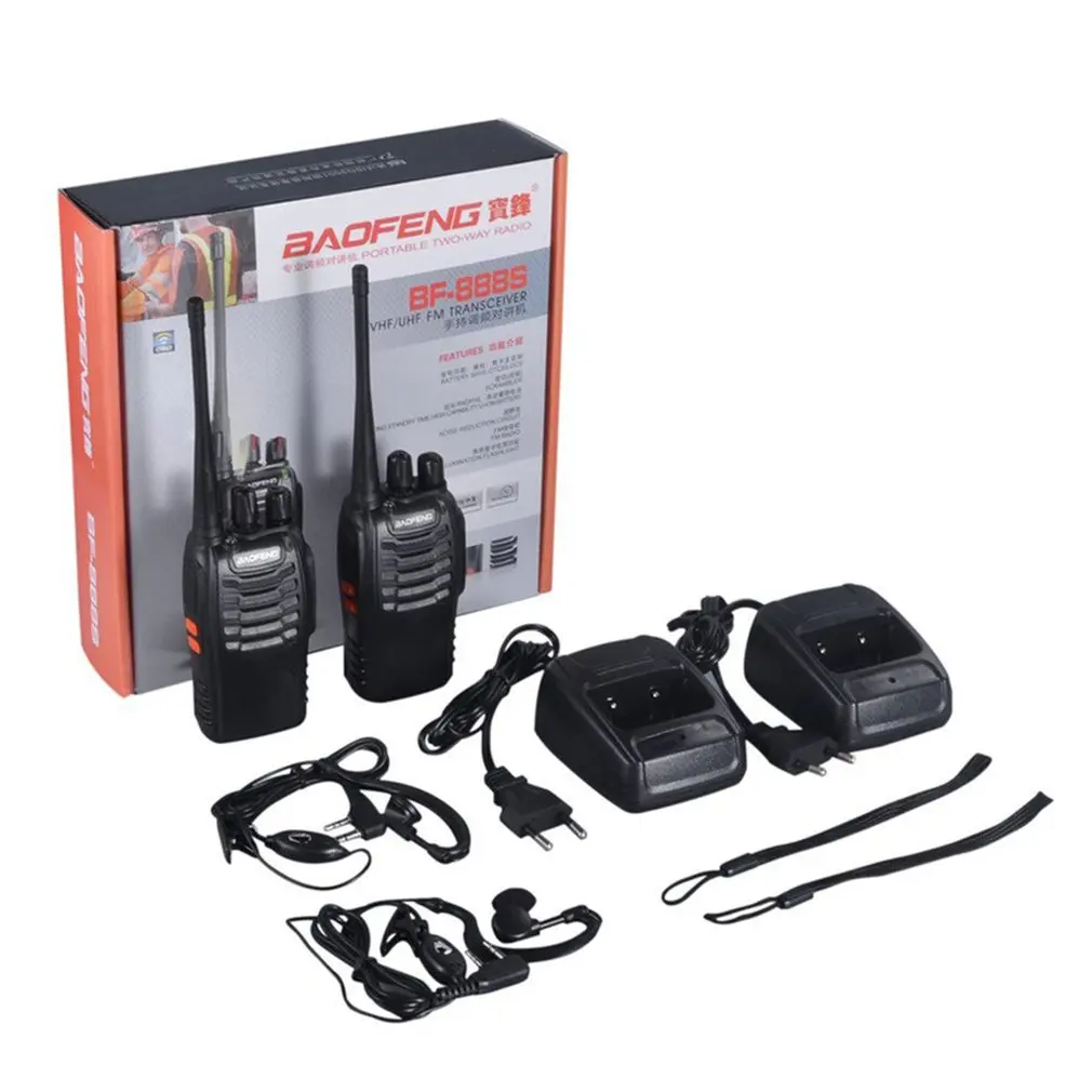 Baofeng BF 888S 2 шт. VHF/UHF портативный FM трансивер перезаряжаемая рация два чувства 5 Вт