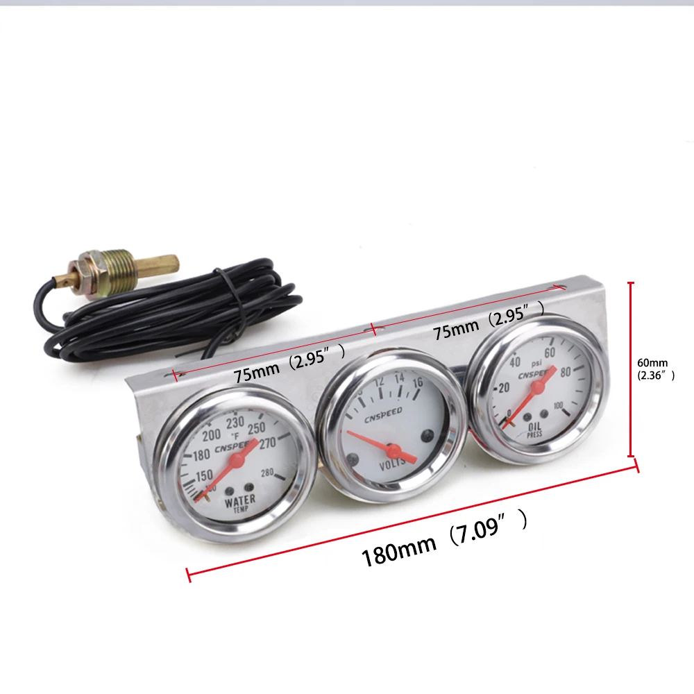 Mechanical Triple Auto Gauge Set Cheapest Purchase