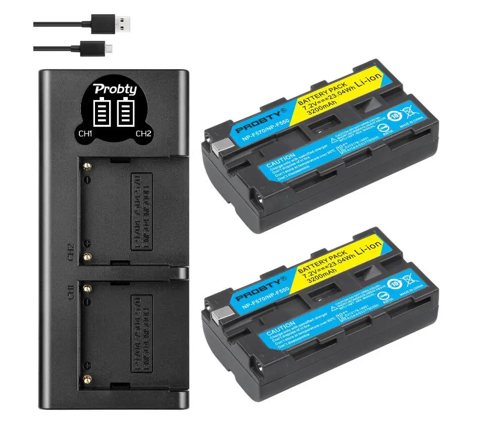 2BatteryWithCharger NP-F550 NP-F330 NP F550 NP F330 батарея для камеры+ светодиодный двойной USB зарядное устройство для sony NP-F550 NP-750 YONGNUO - Цвет: 2BatteryWithCharger