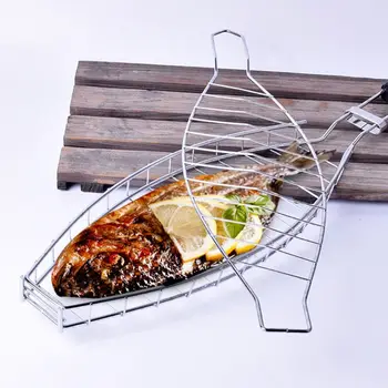 

Barbecue Grilling Basket Fish Meat Clip Hangable Grilled Fishes Folder BBQ Picnic Tools X4YD