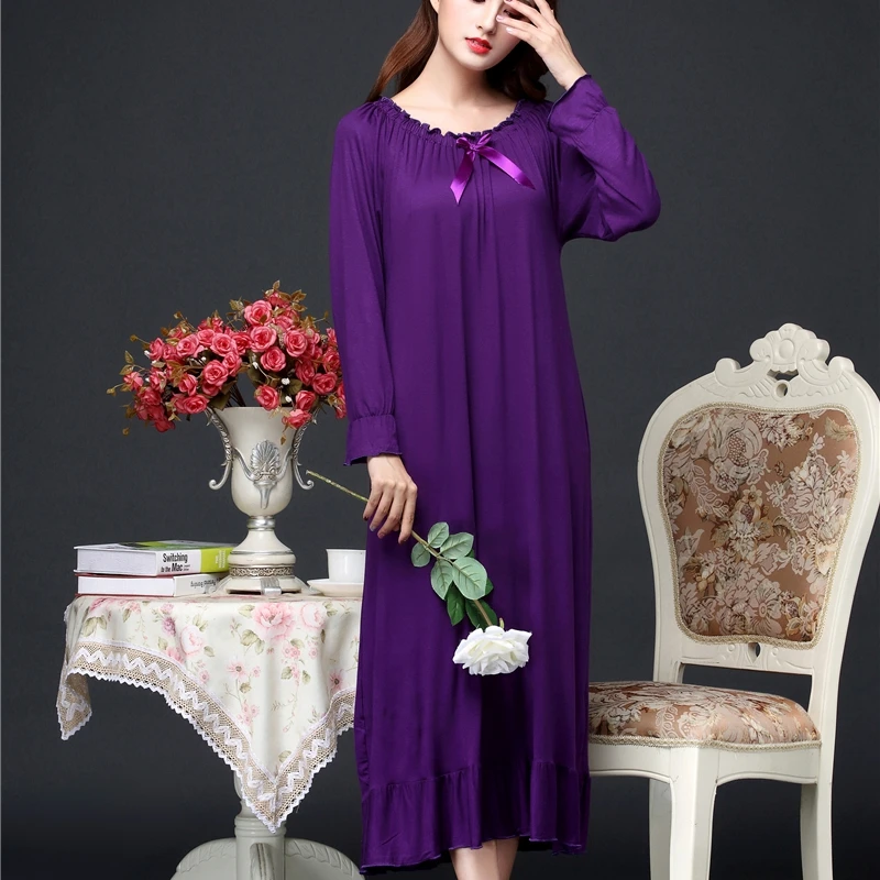 women nightgown High Quality women Tempting sleepwear lingerie Modal cotton sleep dress sexy long nighties new pijama