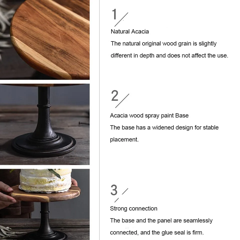 BORREY Wooden Tall Cake Tray  Fruit Cake Plate Home Party Dessert Storage Rack Cake Stand Cake Tool Birthday Wedding Decoration