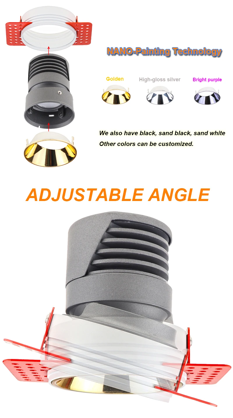 Zhongshan fancy ip44 round led detachable trimless wallwasher downlight 230v