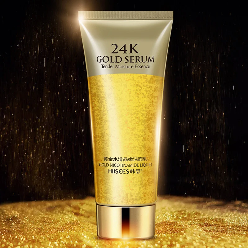 

24K Gold Foil Facial Cleanser 100G Crystal Moisturizing Hydrating Oil Control Deep Cleansing Face Cleaner Washing Exfoliante M