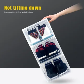 

2019 Hot Boot Shoe Plastic Storage Transparent Box Stackable Case Drawer Organizer Home L5 #4