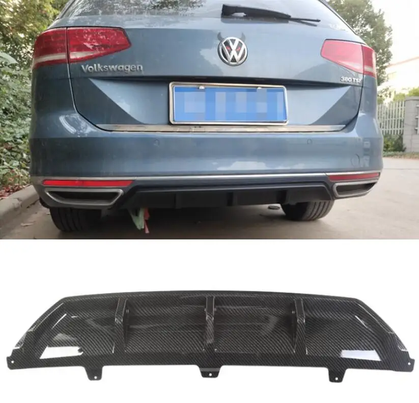 ABS Paint Rear Bumper Lip Spoiler Trunk Diffuser Cover For Volkswagen VW Passat B8 Variant 2016