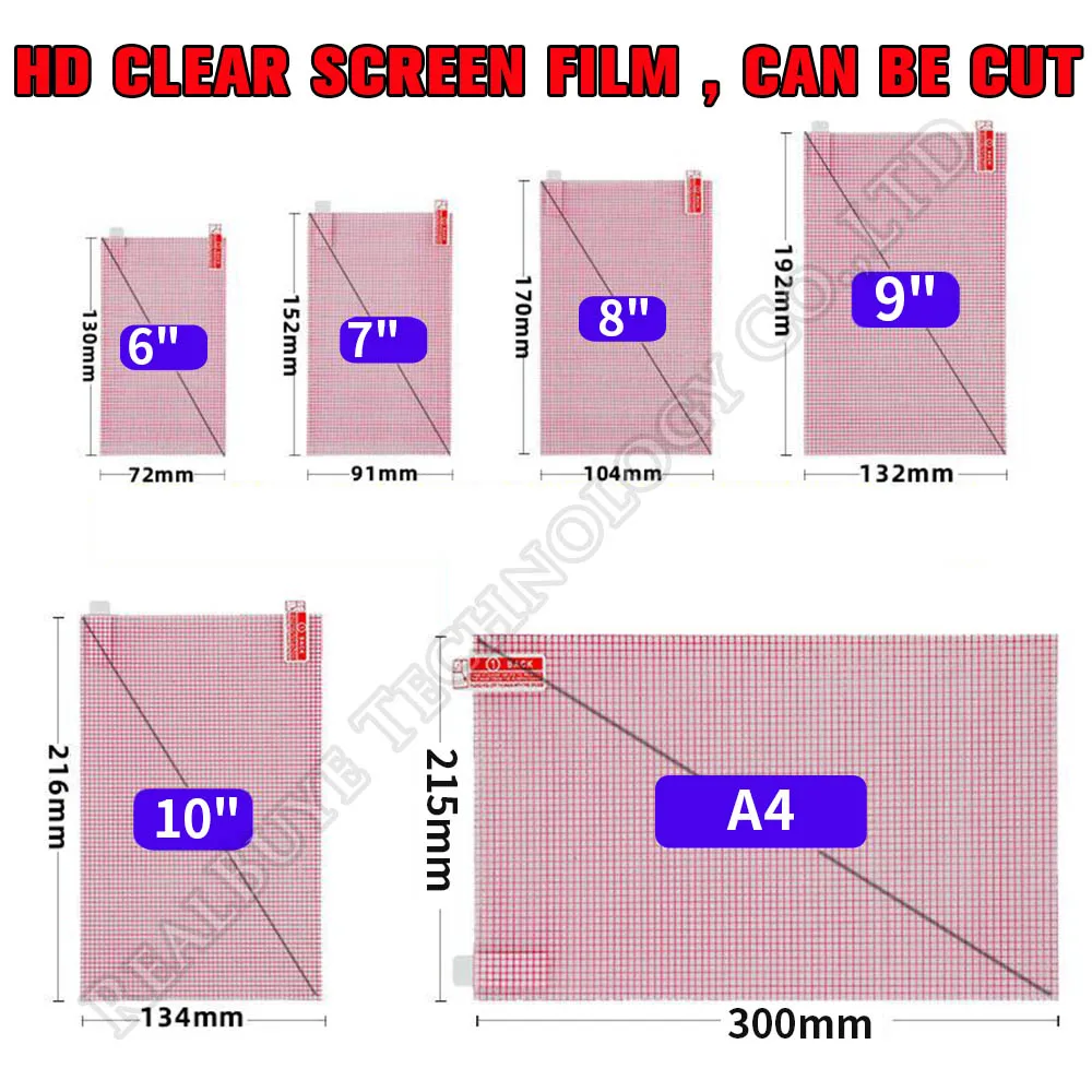 2pcs/lot HD Clear Soft Tablet PC Screen Protector For Universal 5 6 7 8 9 10 11 12 inch A4 Car GPS Game Clean Protective Film |