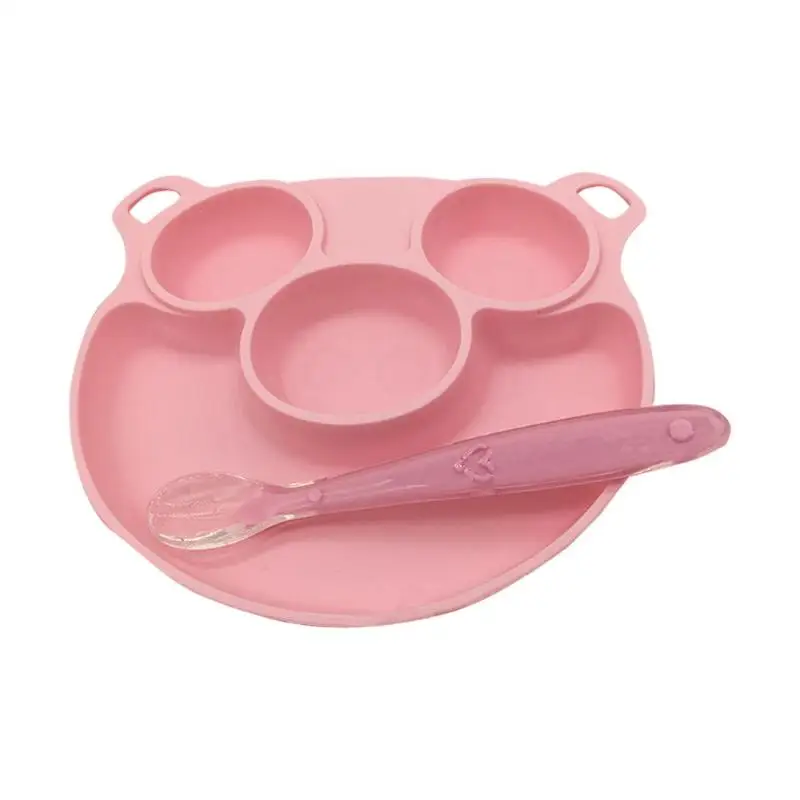 

Hot Resistant Breakproof Infant Bowl Silicone Bisphenol-free High Temperature Resistance Baby Plate Spoon Kid Dining Dishes