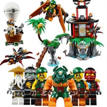 

Bela 10461 Ninjago Tiger Widow Island Spinjitzu Nya/Cole/Sensei Wu Building Blocks Bricks Toy Compatible with 70604