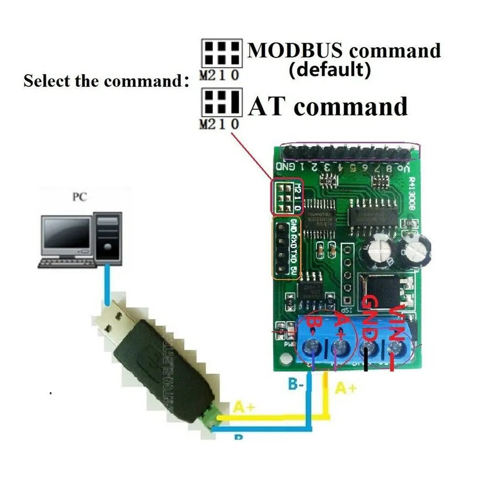 Прочный Gt003 8Ch Dc 5V 12V 24V Rs485 Rs232(Ttl) Modbus Rtu Uart модуль управления для Plc реле