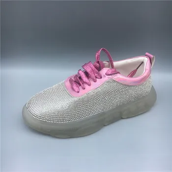 

2020 new Korean version of comfortable wild rhinestone crystal bottom sports shoes women's tide