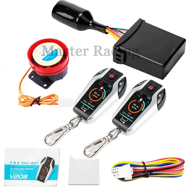 2 Two Way Motorcycle System Scooter Anti-theft Burglary Alarm Remote Engine Start Stop Remote Locating Emgerency Disarm - Brake Rotor Locks - AliExpress