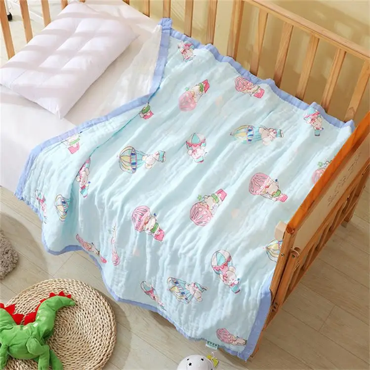 Camadas de Algodão Grosso Musselina Cobertor Swaddle Bebê Verão Capa Carrinho Banho Toalha Multi Uso Recebendo 6 12 Cheap Cobertores e mantas