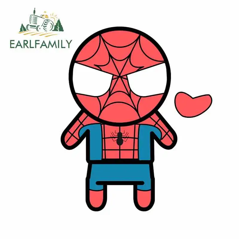 

EARLFAMILY 13cm x 13cm Little Spiderman Funny Car Stickers Cartoon Anime Vinyl JDM Bumper Trunk Truck Graphics Accessories