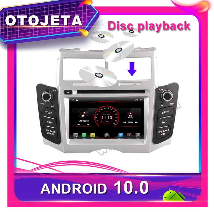 OTOJETA Автомобильный DVD Android 10,0 Автомобильный gps для TOYOTA YARIS vios автомобильный Радио мультимедийная лента рекордер bluetooth навигация