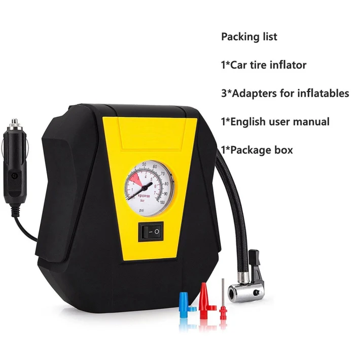 Hot Tire Inflator Car Air Compressor Electric Pump Portable Tool Auto 12V DC 100 PSI J99