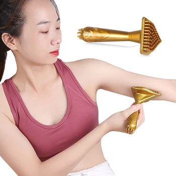 

Gold Triangle Brush Body Breastplate Meridian Spa Essence Oil Brush Massager Muscle Massage Tools Body Exercising