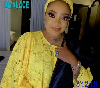 

Yellow African Cord Lace Fabric High Quality Holes Water Soluble Guipure Lace For Nigerian Wedding Party Sew 3424b