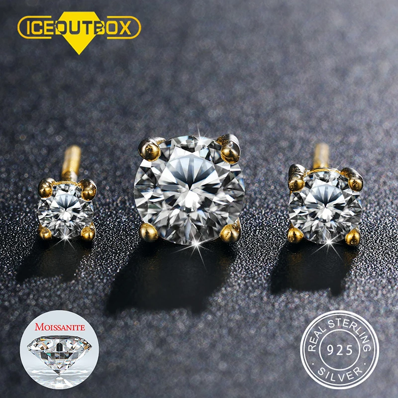 Серьги женские из серебра 0 1 пробы с мусанитом 100%-1 карат | Украшения и аксессуары