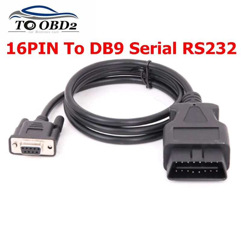 1,1 м OBD2 16Pin для DB9 серийный RS232 женский автомобильные аксессуары OBD2 16PIN переходник с удлинителем адаптер с прямым углом RS232 OBD2