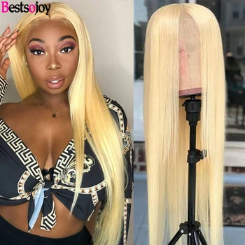 

Bestsojoy 613 Blonde Lace Front Wig Brazilian Remy Human Hair Wigs for Black Women Straight 13x4 Transparent Lace Wig