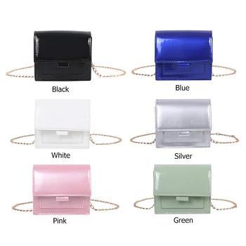

Solid Color Women PU Leather Shoulder Bag Female Casual Chain Square Small Handbags Fashion Women Handbag Leather