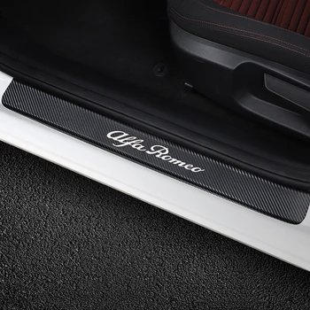 

4PCS Carbon Fiber For For Alfa Romeo Giulia Giulietta 159 156 MITO Stelvio 147 GT Car Door Sill Stickers Tuning Car Accessories