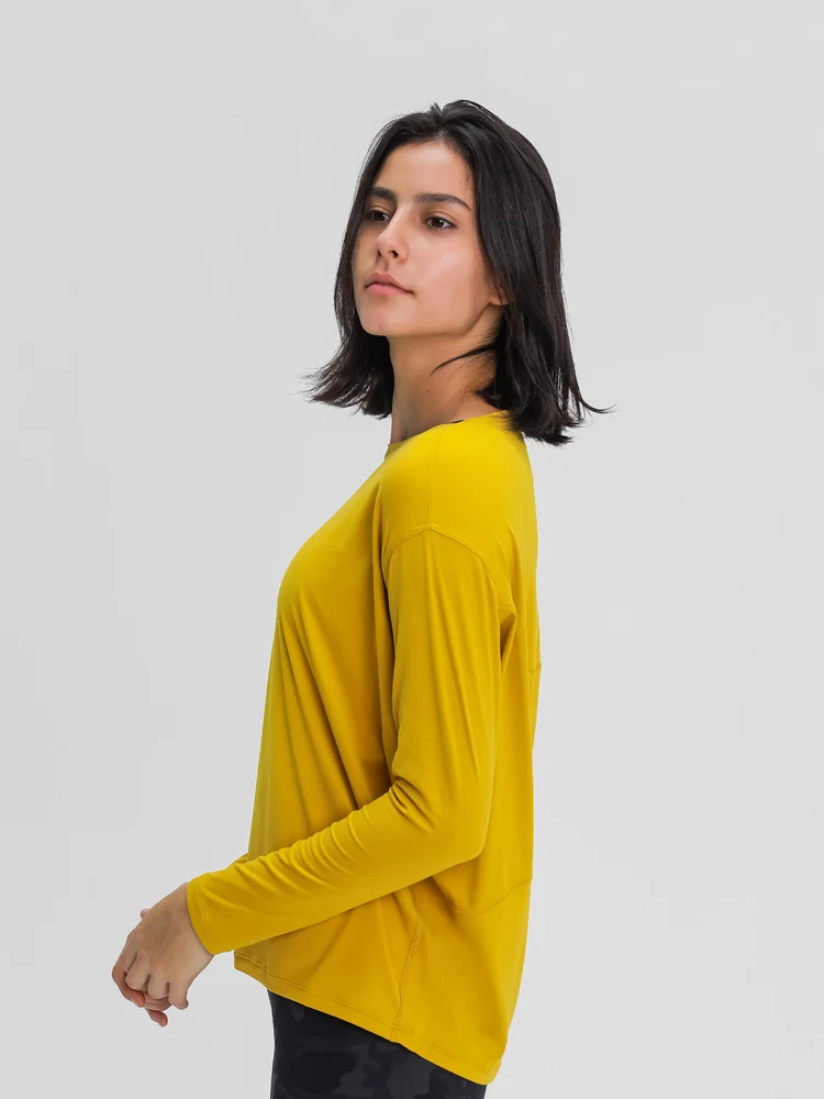 Nepoagym HEART Long Sleeve Workout Tops Women Silky Loose Fit Yoga Top Brushed Material Sports Shirt Ladies Workout Tops