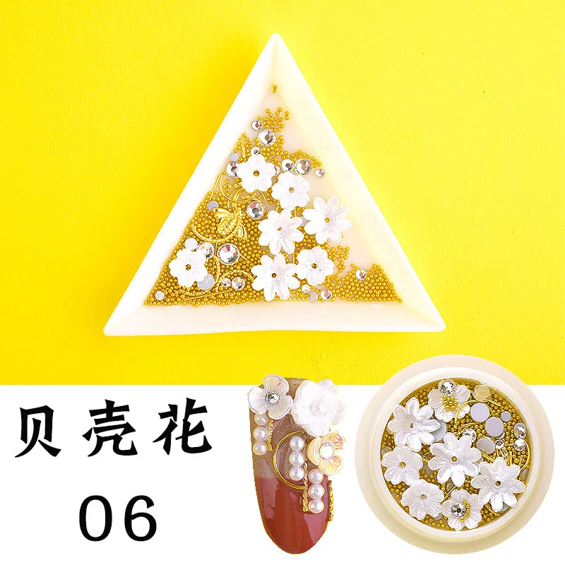 1 Box 3D Nail Art Decoration DIY Nail Decorating Accessories Metal Mixed Shapes Geometry Golden DIY Nail Art Tools,HJJHHJ - Цвет: 06